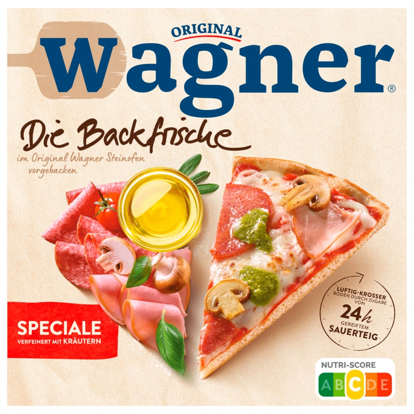 Original Wagner Die Backfrische Pizza Speciale mit Frühlingskräuter-Pesto 360g